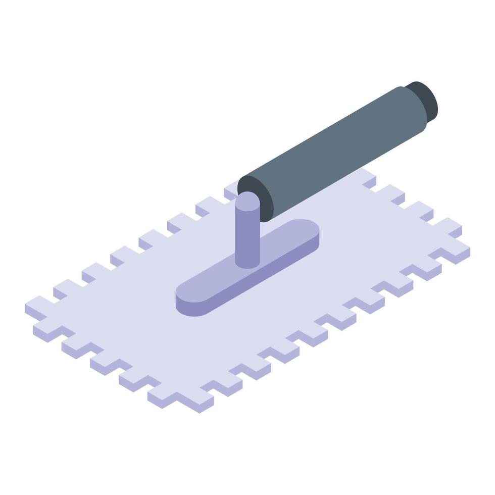 Tiling trowel icon, isometric style vector