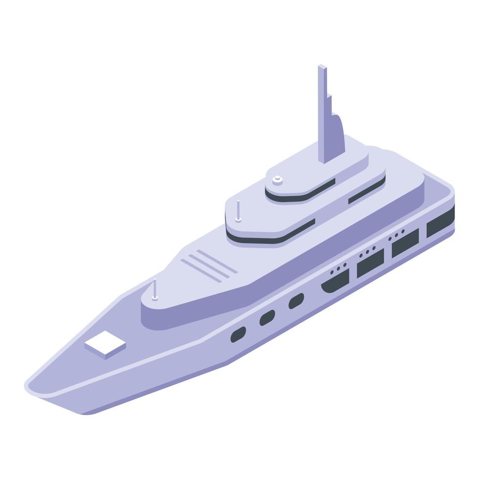 Sea yacht icon, isometric style vector