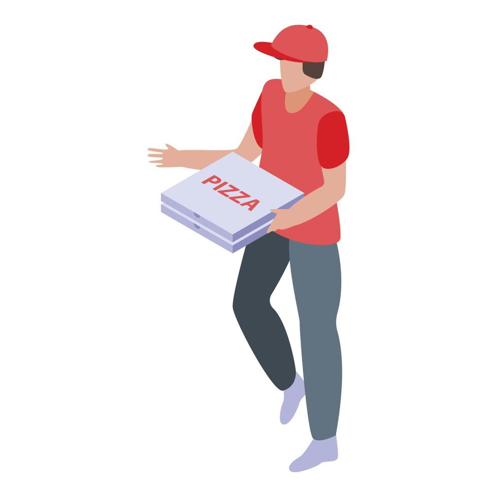 Pizza delivery icon, isometric style vector