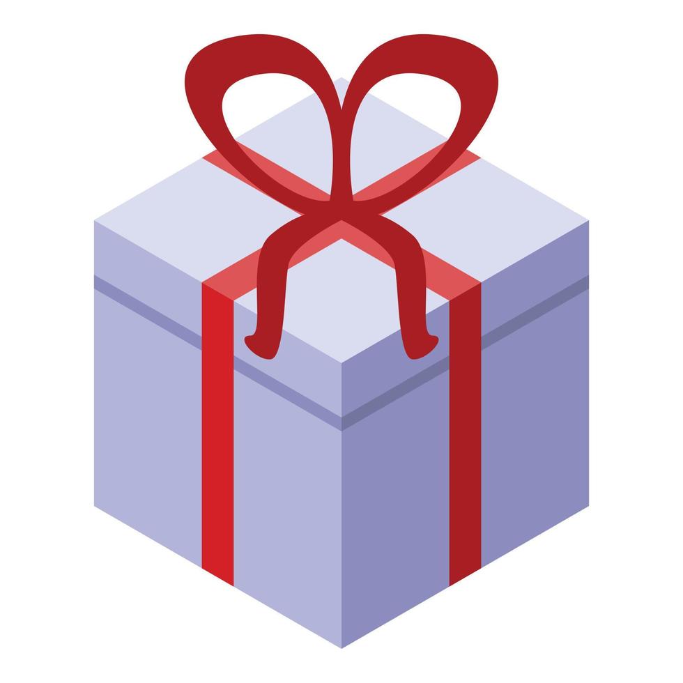 Baby gift box icon, isometric style vector