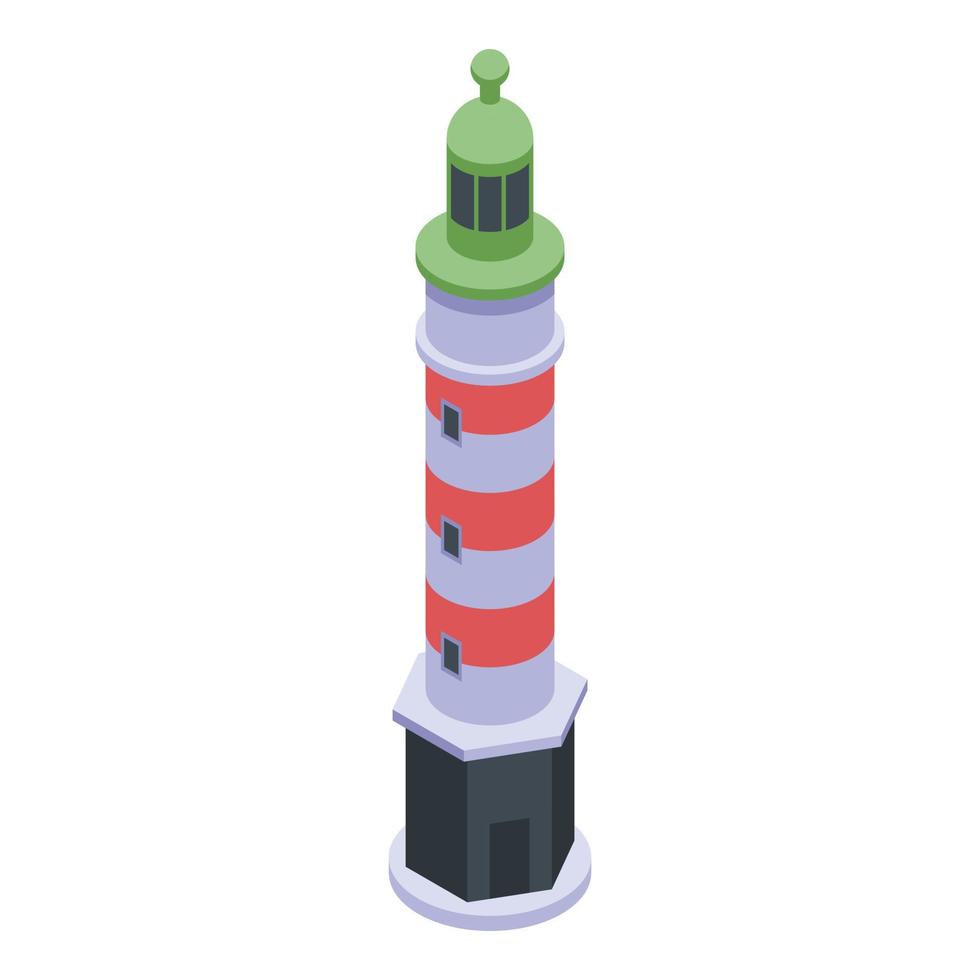 Beacon lighthouse icon, isometric style vector