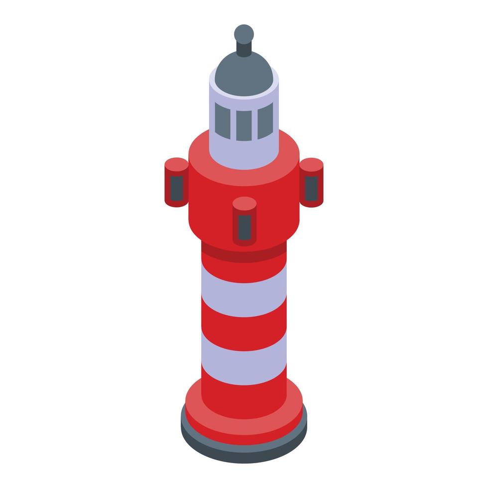 Port lighthouse icon, isometric style vector