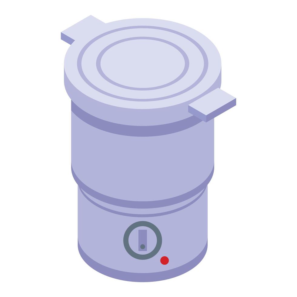 Chinese steamer icon, isometric style vector