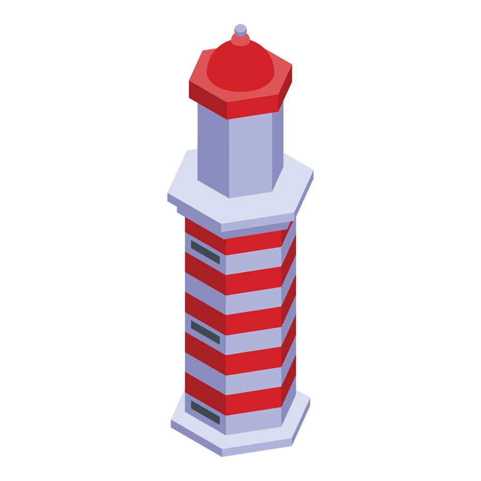 Lighthouse icon, isometric style vector