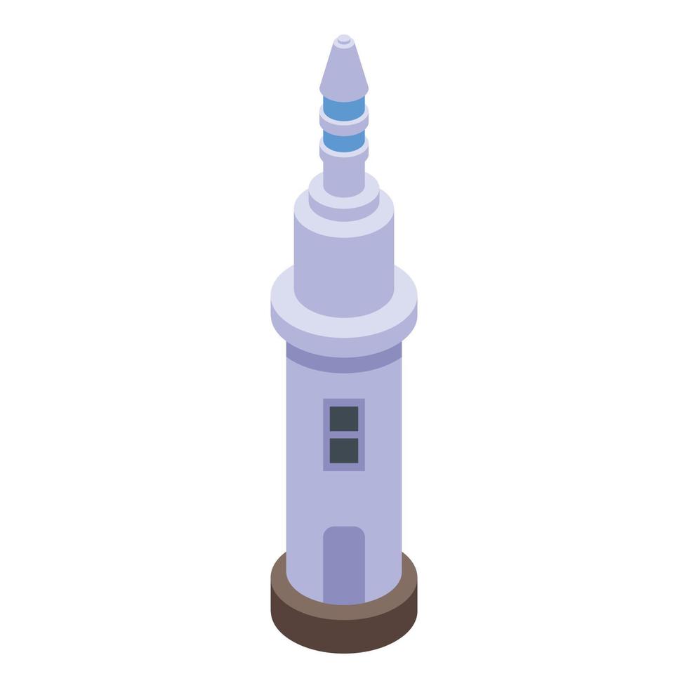 Radar lighthouse icon, isometric style vector