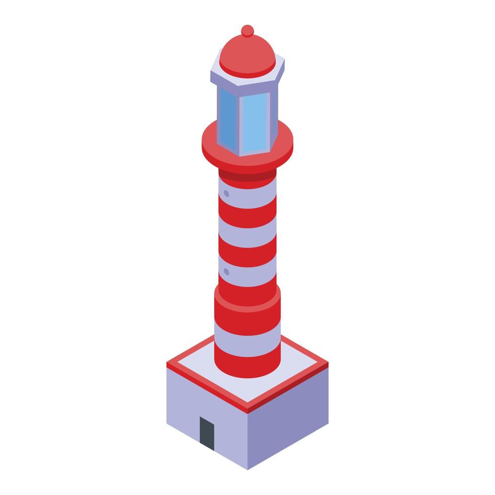 Lighthouse guide icon, isometric style vector