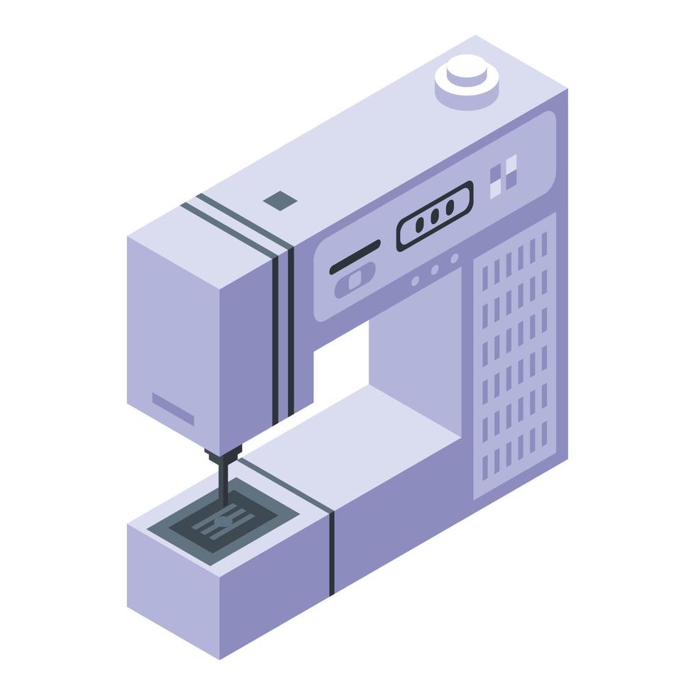 Tailor sew machine icon, isometric style vector