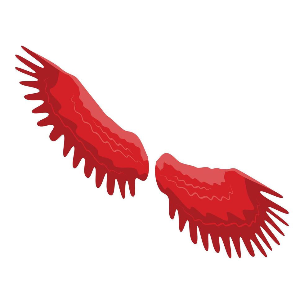 Red wings icon, isometric style 15848542 Vector Art at Vecteezy