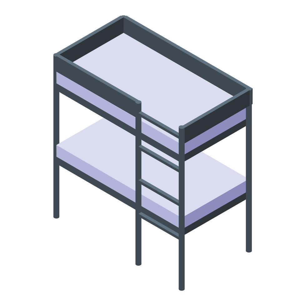 Hotel bunk bed icon, isometric style vector