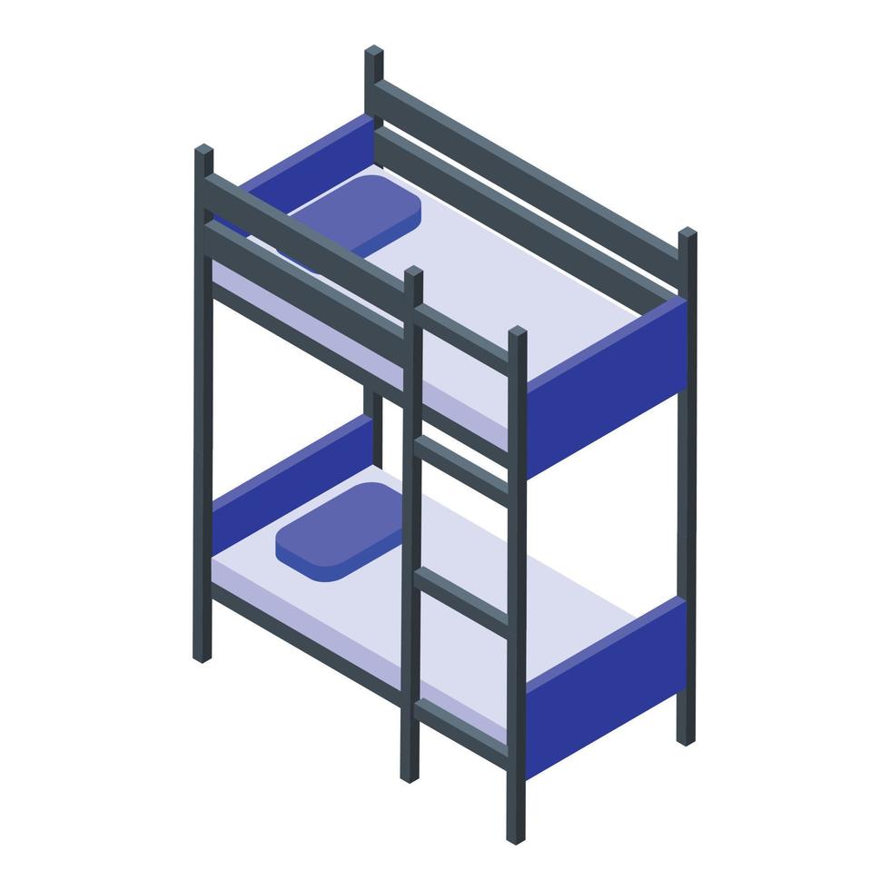 Bunk bed icon, isometric style vector