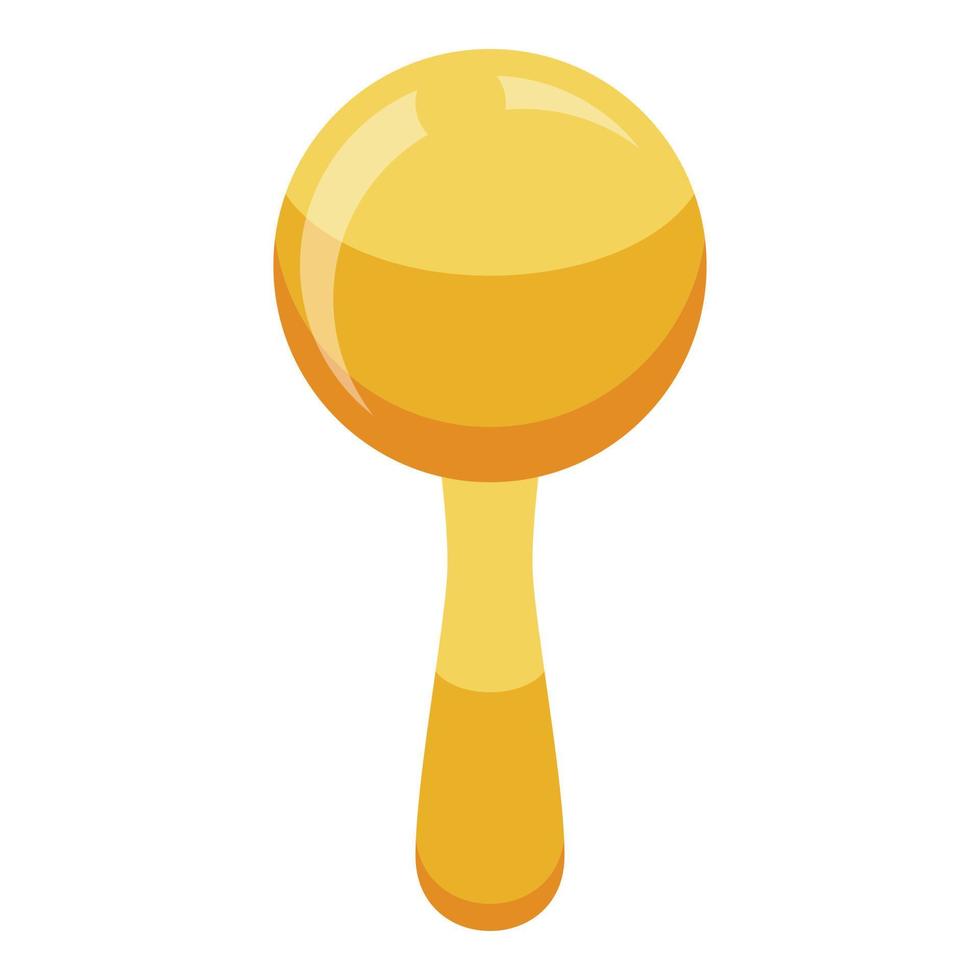 Baby rattle toy icon, isometric style vector