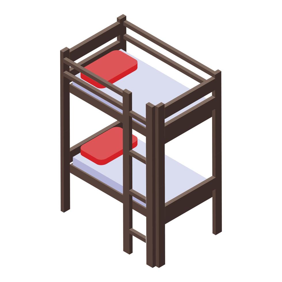 Room bunk bed icon, isometric style vector