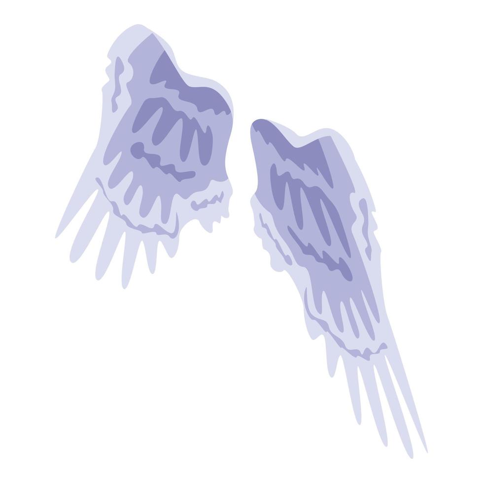 icono de alas de ángel, estilo isométrico vector