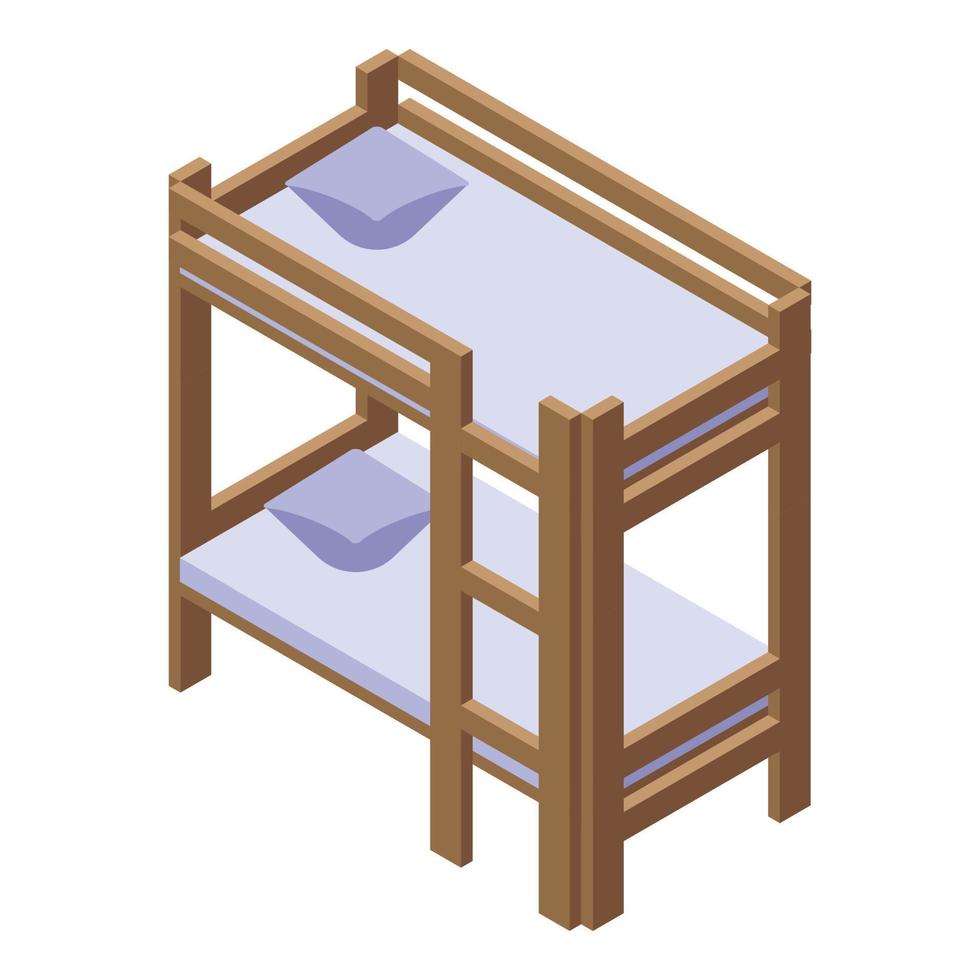 Bunk bed furniture icon, isometric style vector