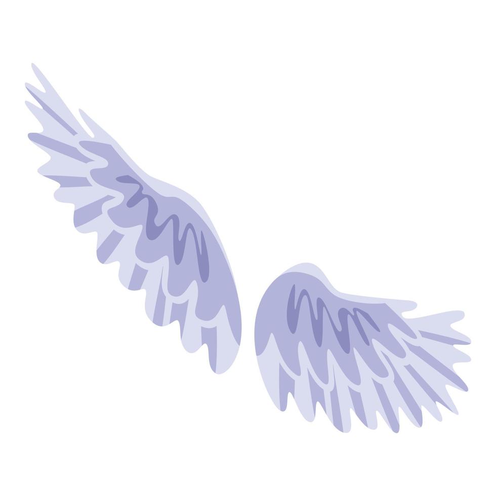Feather wings icon, isometric style vector