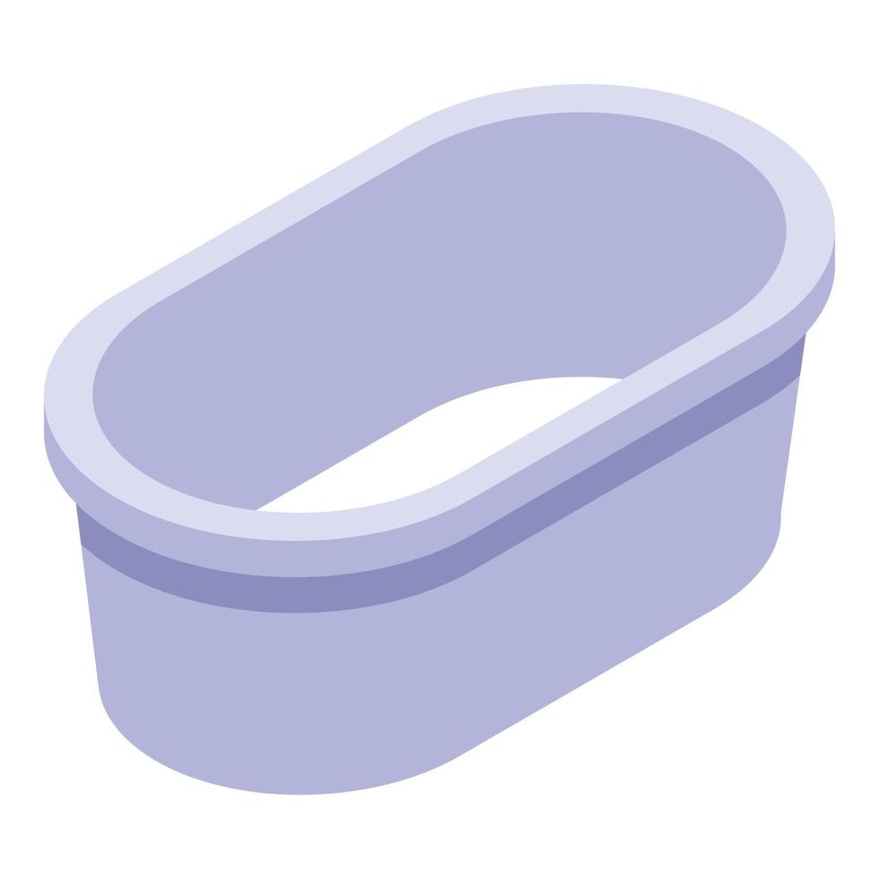 Baby bathtub icon, isometric style vector