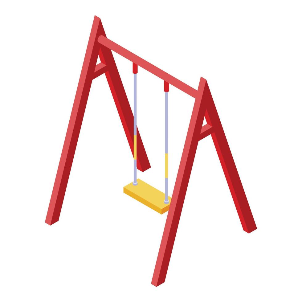 Kid classic swing icon, isometric style vector