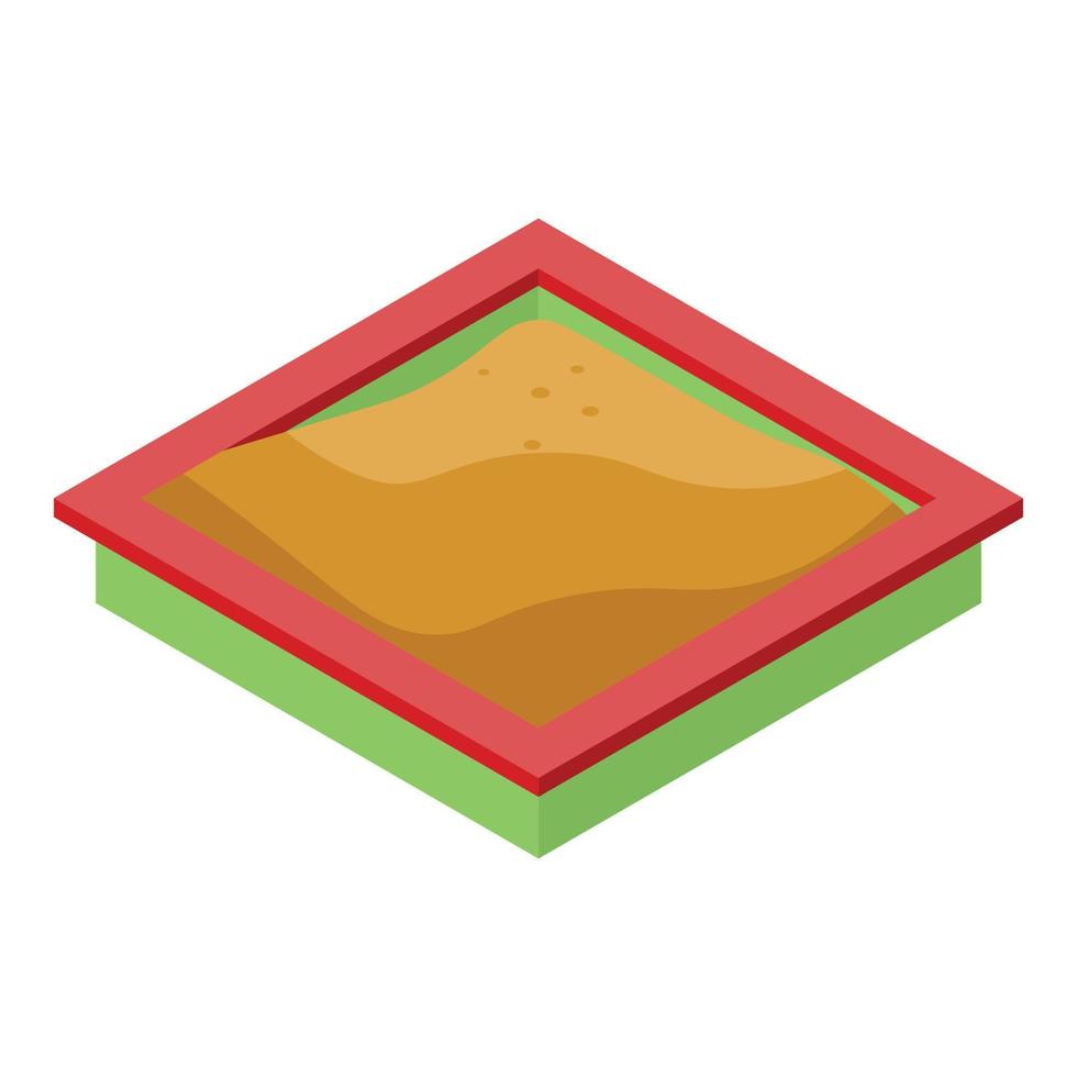 Kid sandbox icon, isometric style vector