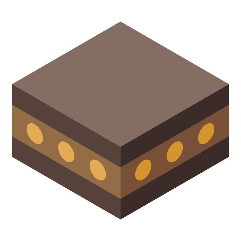 Halva nuts cake icon, isometric style vector