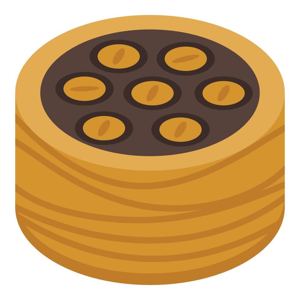 Tasty baklava icon, isometric style vector