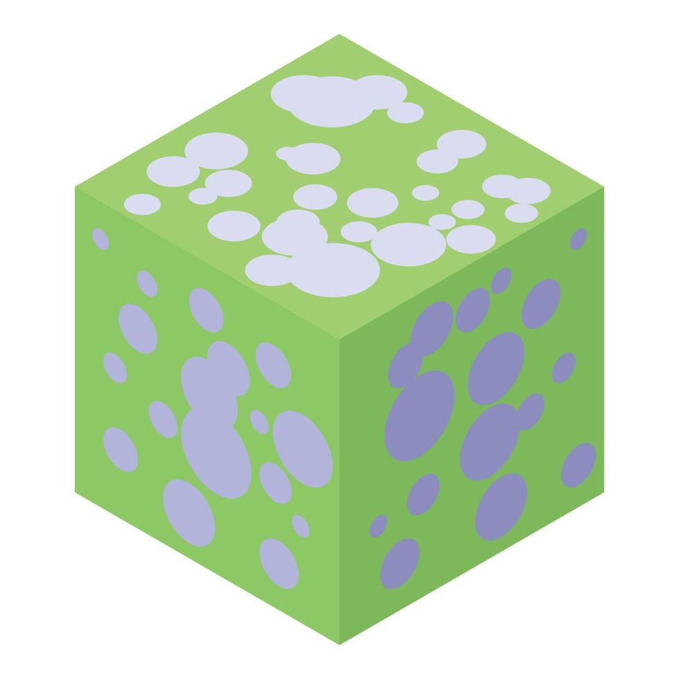 Sweet rice cube icon, isometric style vector