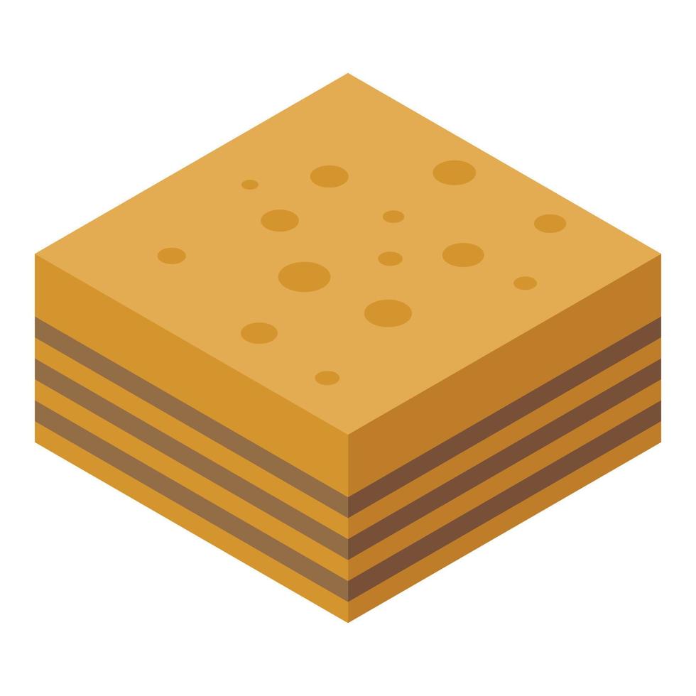 Sweet baklava icon, isometric style vector