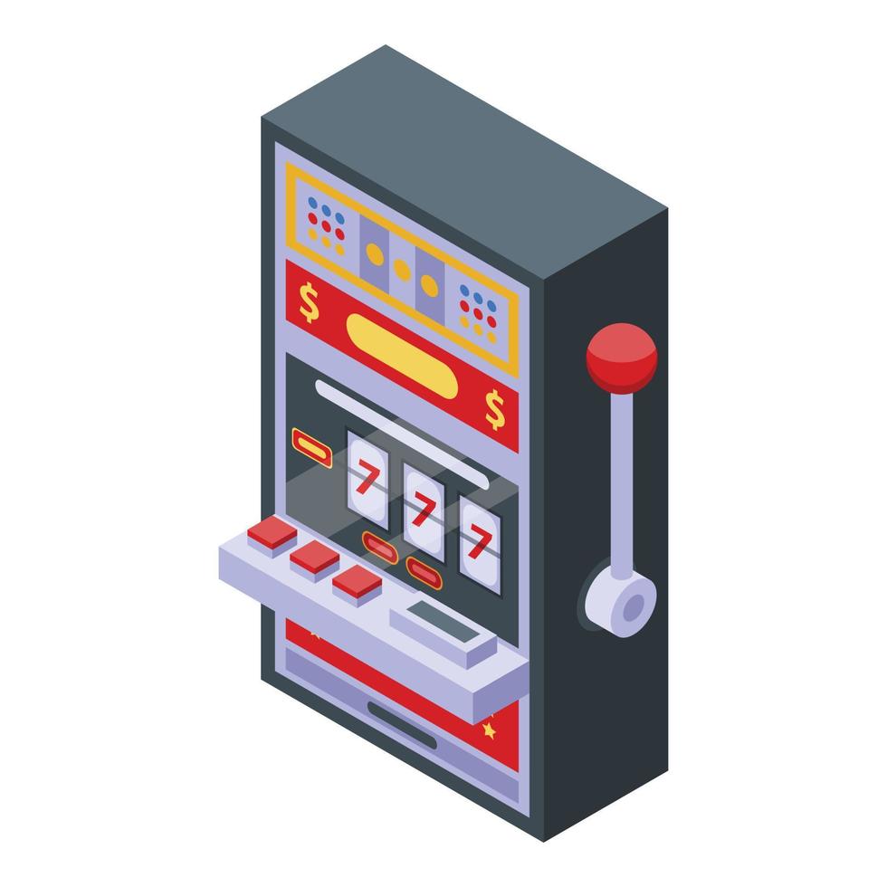 Game slot machine icon, isometric style vector