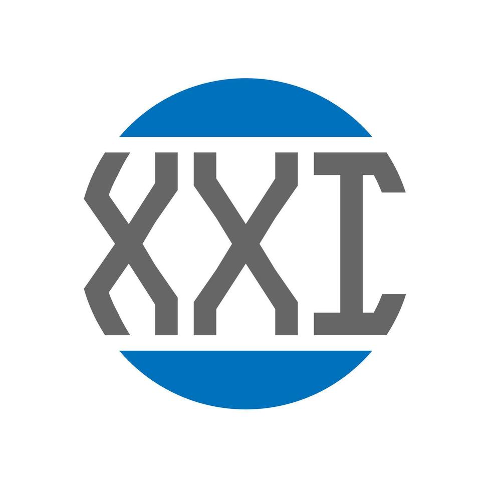 xxi diseño de logotipo de letra sobre fondo blanco. xxi concepto de logotipo de círculo de iniciales creativas. xxi diseño de letras. vector