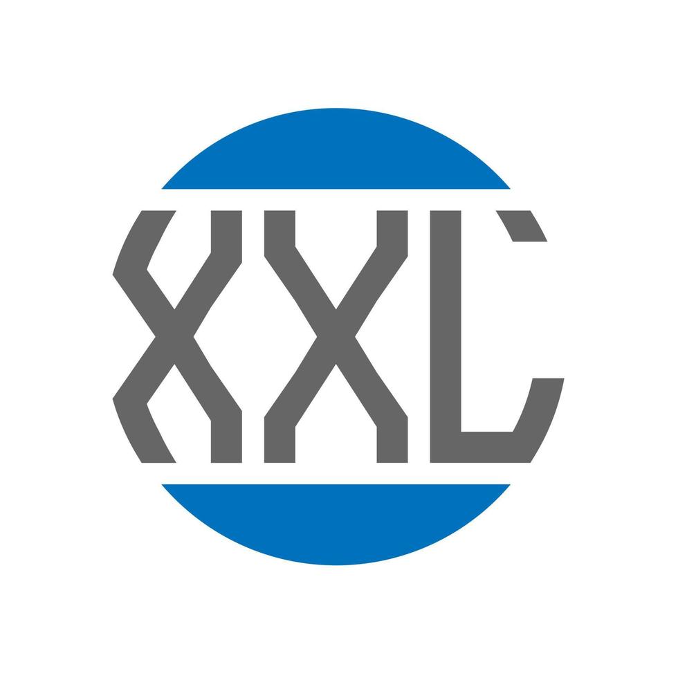 diseño de logotipo de letra xxl sobre fondo blanco. concepto de logotipo de círculo de iniciales creativas xxl. diseño de letras xxl. vector