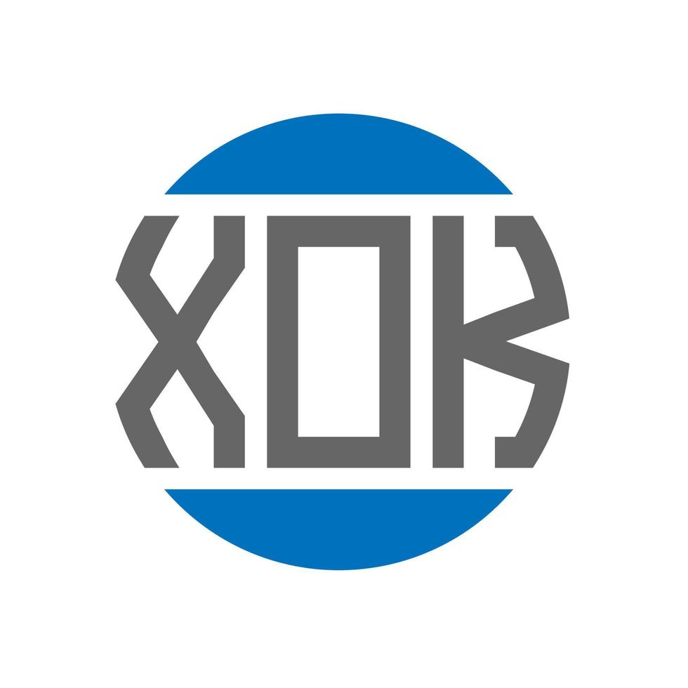 diseño de logotipo de letra xok sobre fondo blanco. concepto de logotipo de círculo de iniciales creativas de xok. diseño de letras xok. vector