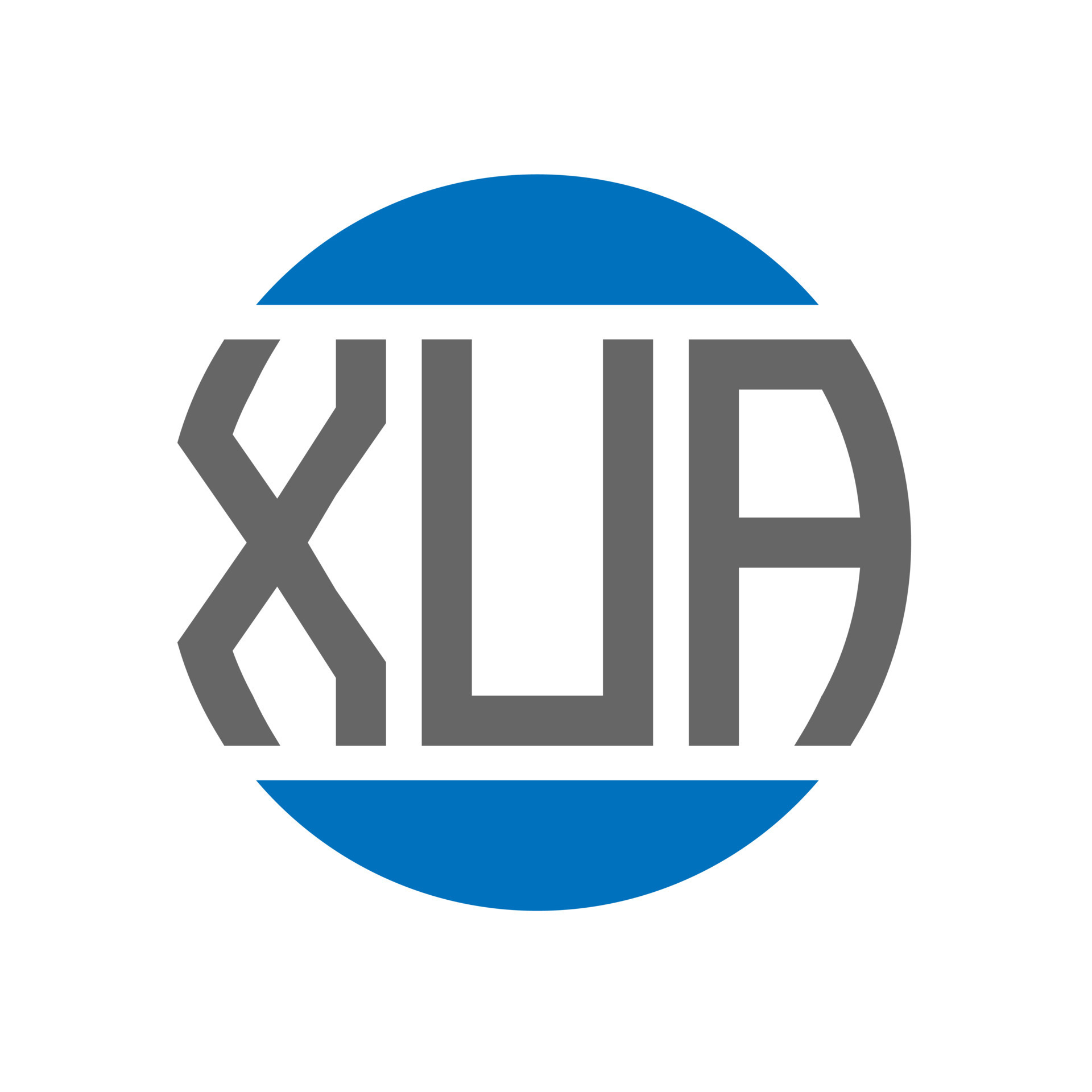 XUA letter logo design on white background. XUA creative initials