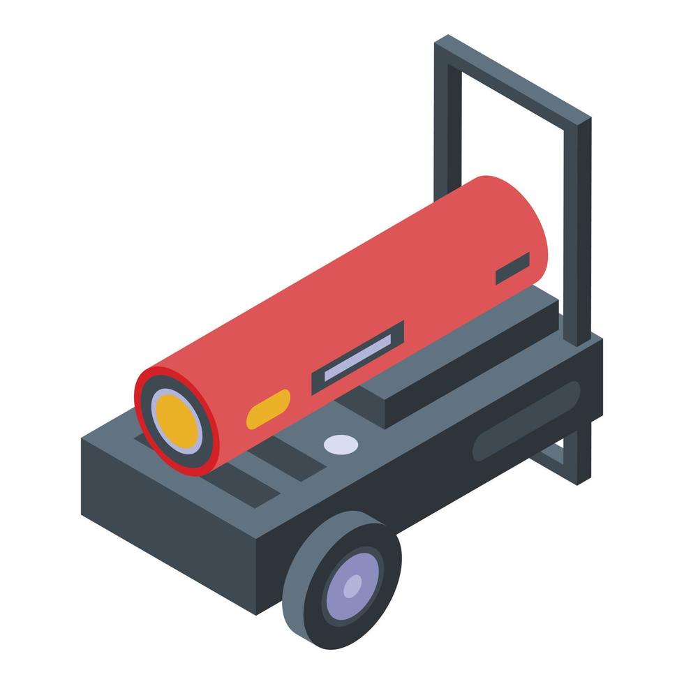 Portable heater icon, isometric style vector