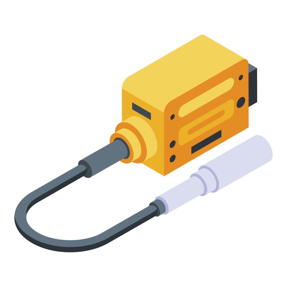Electric adapter plug icon, isometric style vector
