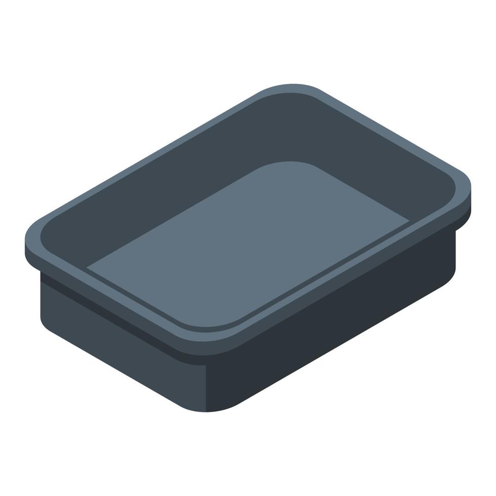 Empty black container icon, isometric style vector