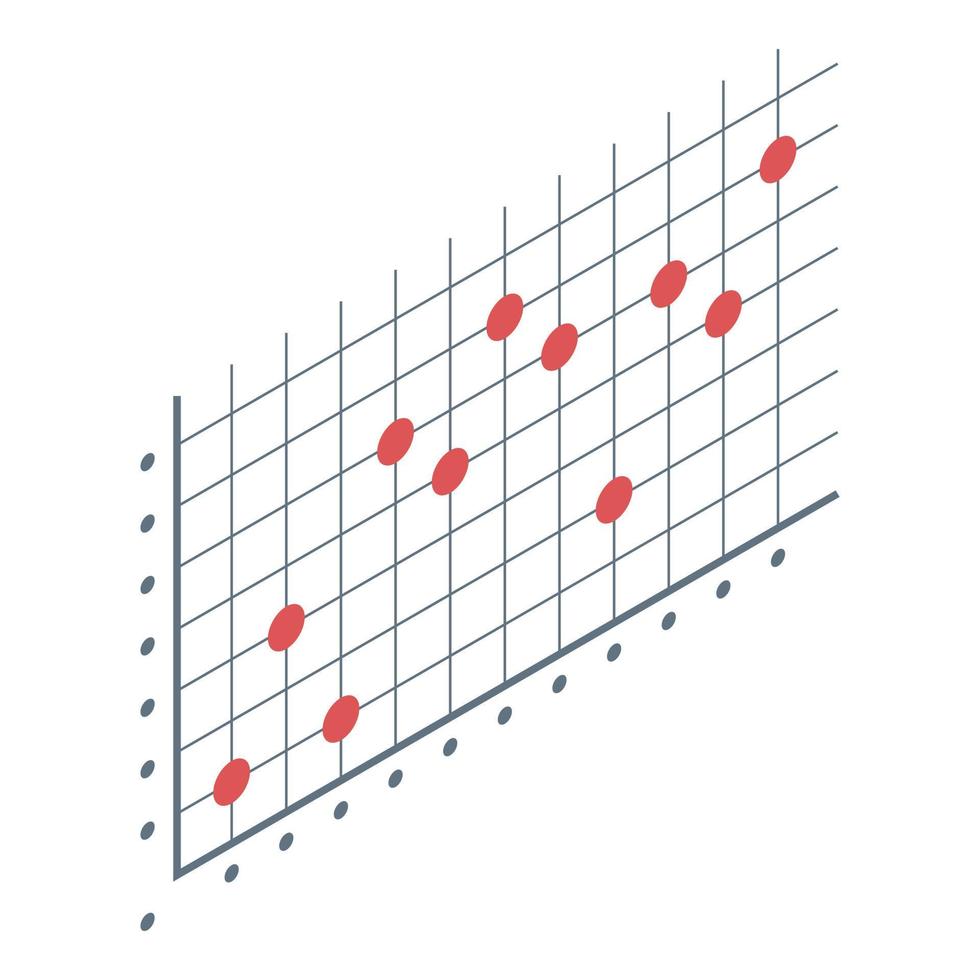 Dot finance chart icon, isometric style vector