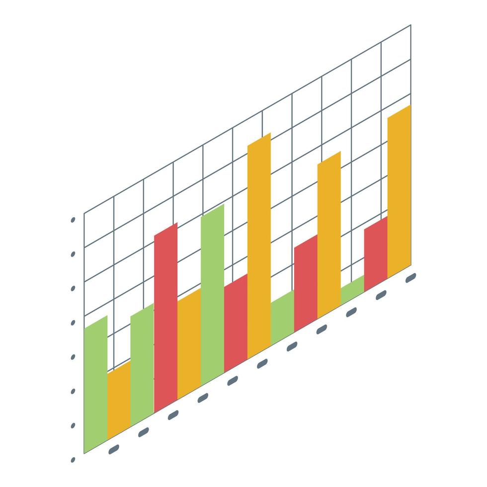 Chart icon, isometric style vector