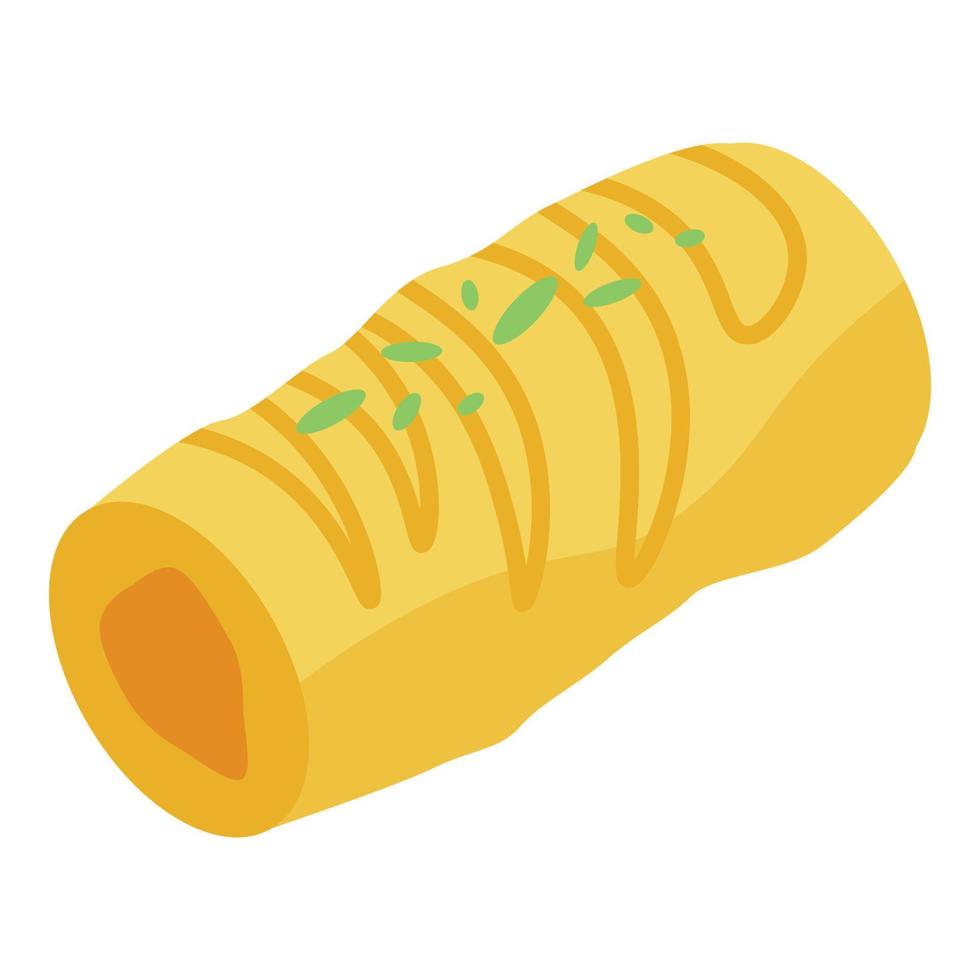 Fresh baklava roll icon, isometric style vector