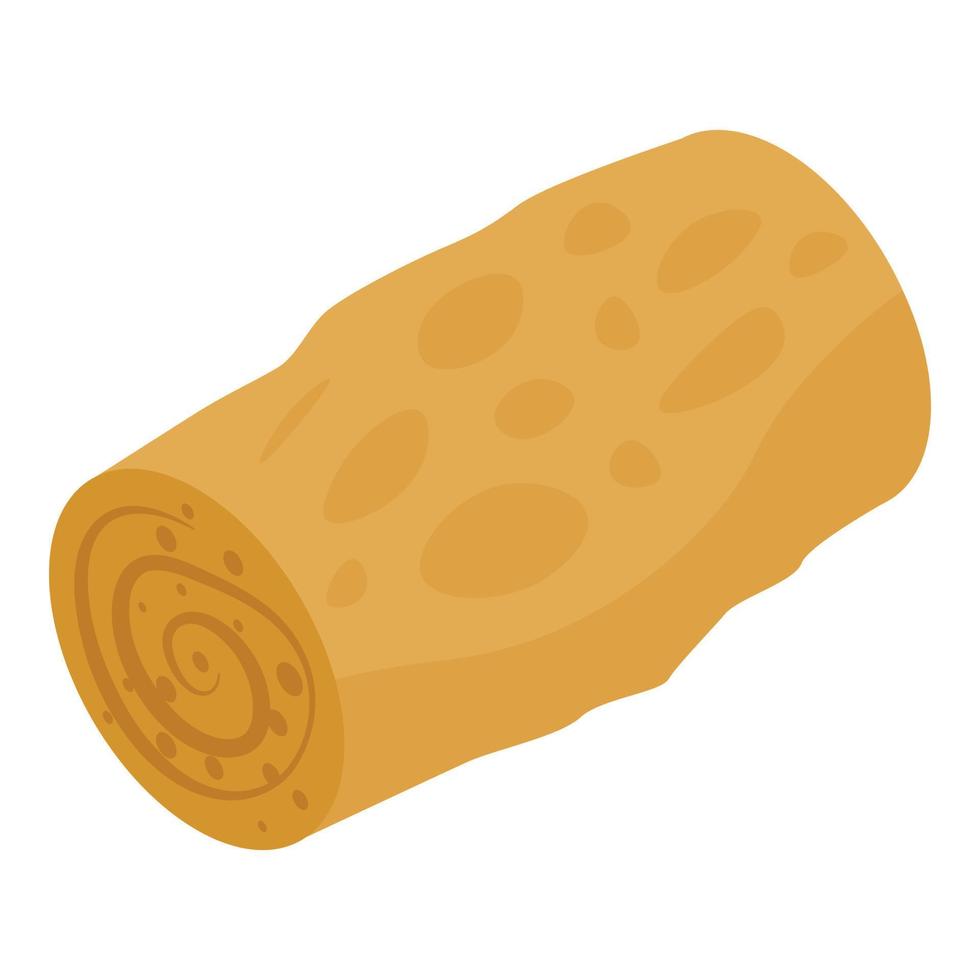 Oriental sweet roll icon, isometric style vector