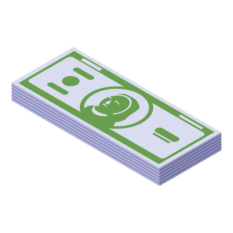 Cash pack icon, isometric style vector