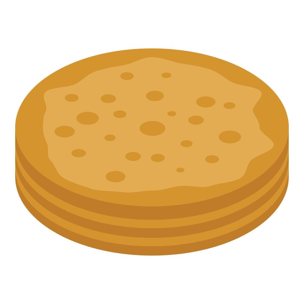 Turkish pancake icon, isometric style vector
