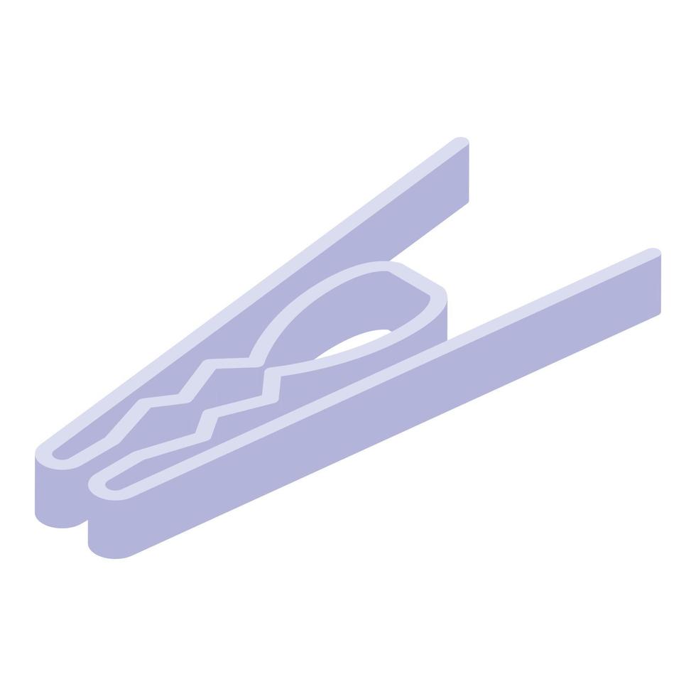 Dry clothes pin icon, isometric style vector