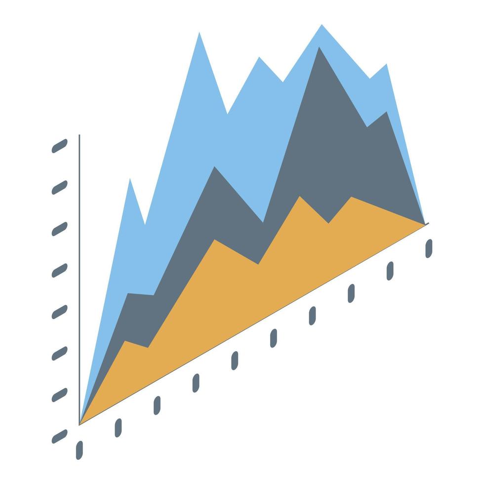 Deficit chart icon, isometric style vector