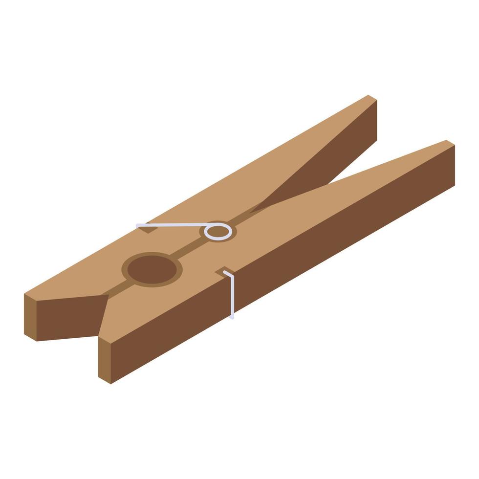 Classic clothes pin icon, isometric style vector