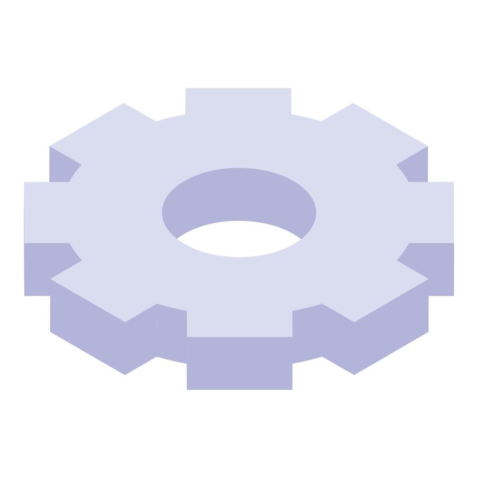 Digital gear icon, isometric style vector