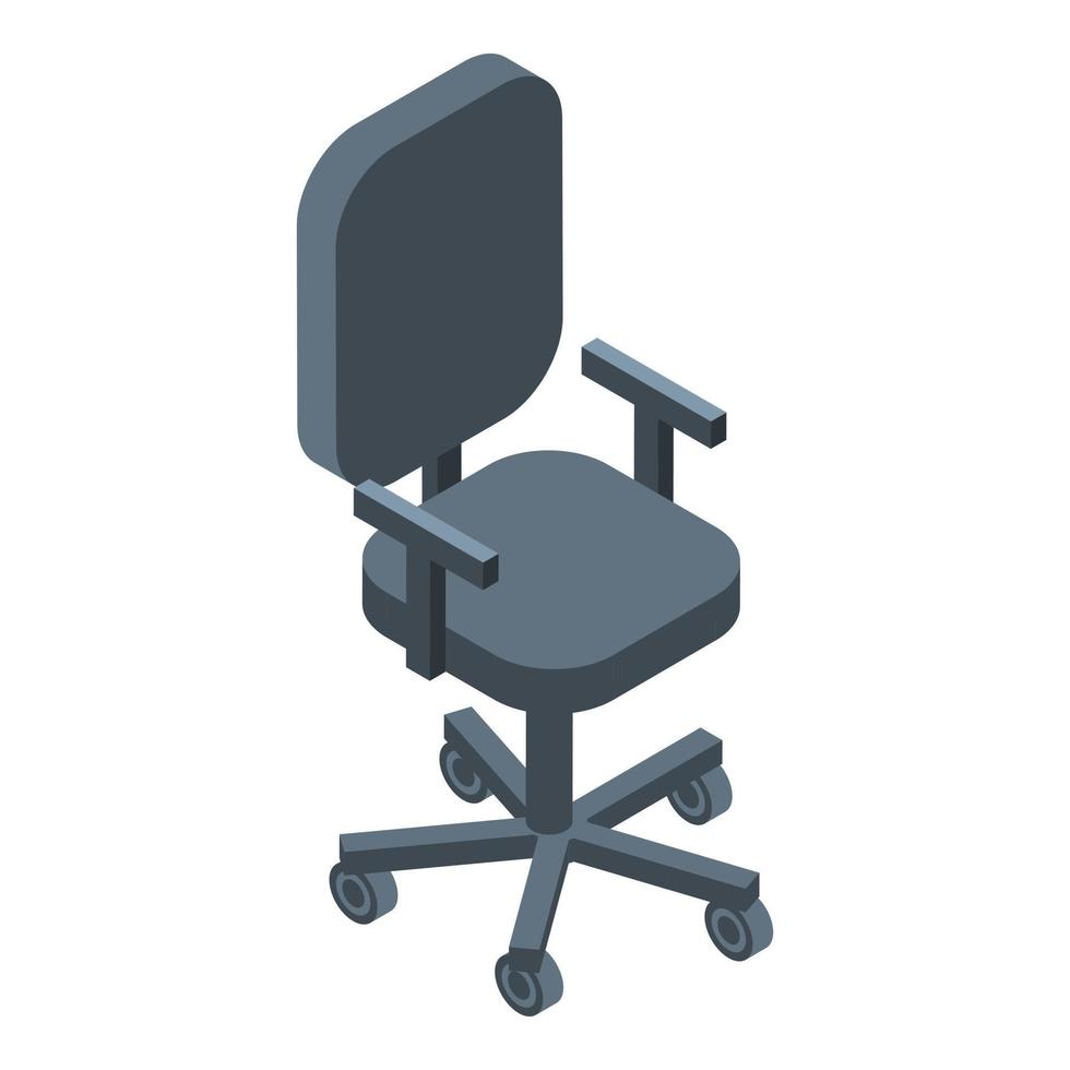 icono de silla de computadora, estilo isométrico vector