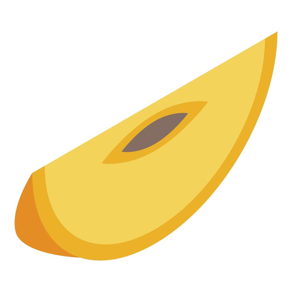 Persimmon piece icon, isometric style vector