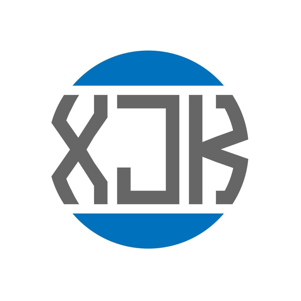 diseño de logotipo de letra xjk sobre fondo blanco. xjk concepto de logotipo de círculo de iniciales creativas. diseño de letras xjk. vector