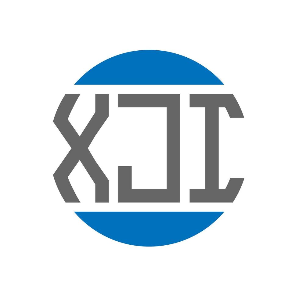 XJI letter logo design on white background. XJI creative initials circle logo concept. XJI letter design. vector