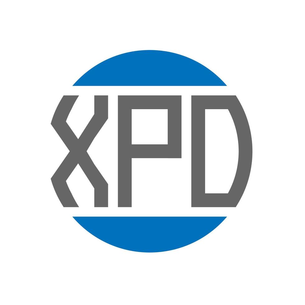 XPO letter logo design on white background. XPO creative initials