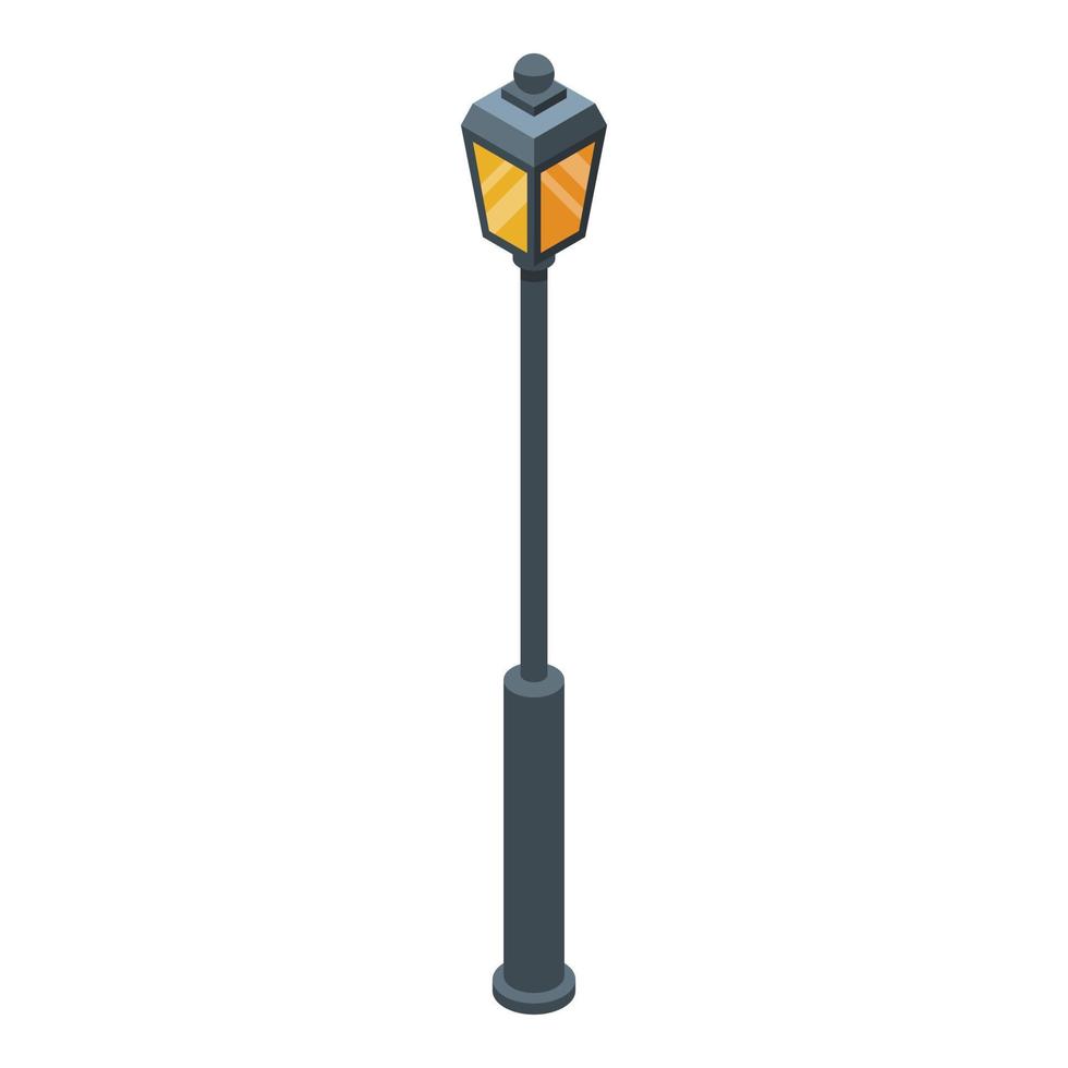 icono de pilar de luz de calle, estilo isométrico vector